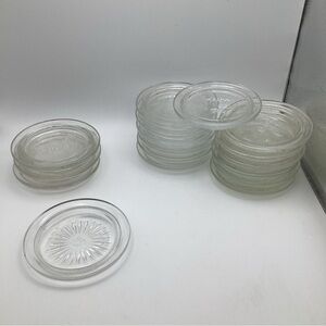 Mason Jar Glass Lid Lot Of 17 Clear Canning IMPROVED GEM Jewel Canada Vintage